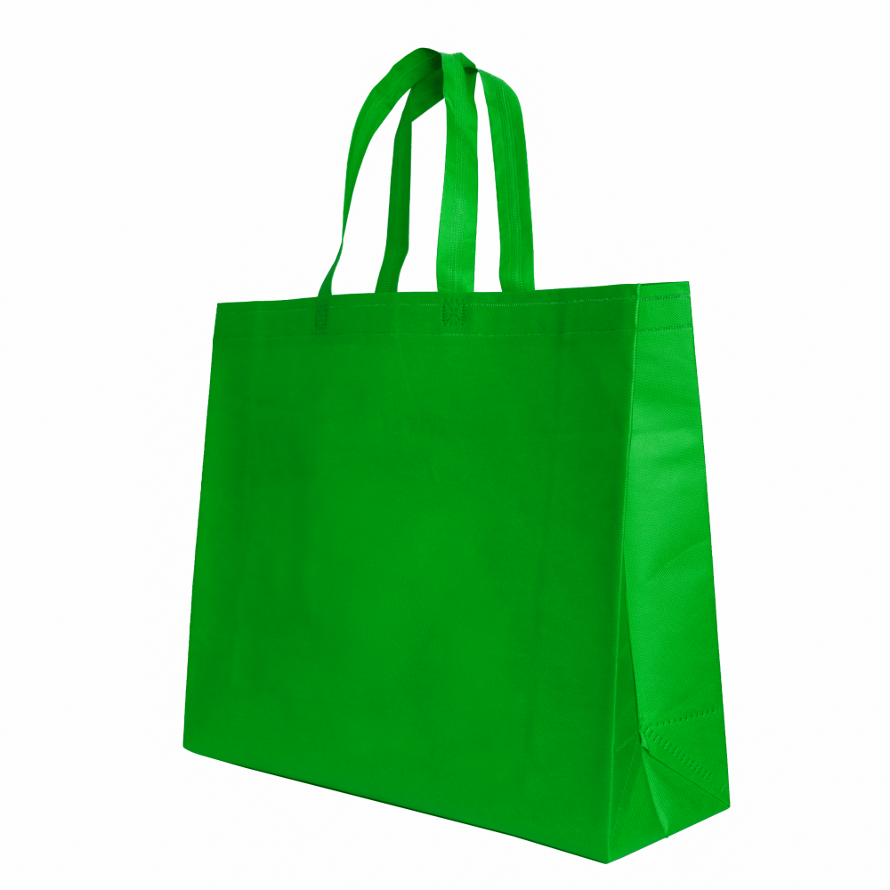 Bolsa ecológica sellada con asas, con fuelle lateral e inferior.
