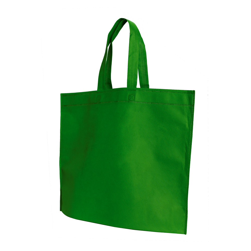 Bolsa ecológica sellada con asas, con fuelle solo inferior.